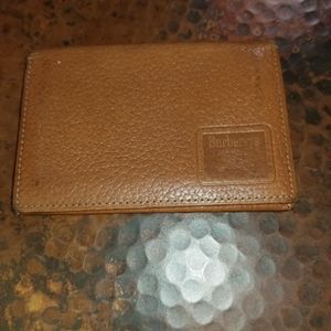 EUC vintage Burberry's of London brown leather with plaid lining Bifold wallet
